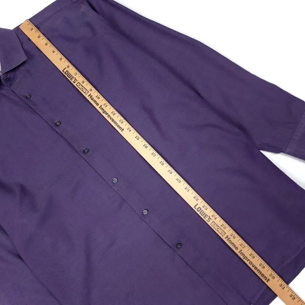 TED BAKER Endurance Long Sleeve Button Down Dress Shirt Dusty Purple Mens 17.5